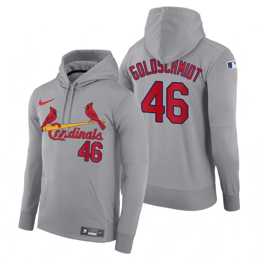 Men St.Louis Cardinals 46 Goloschmidt gray road hoodie 2021 MLB Nike Jerseys